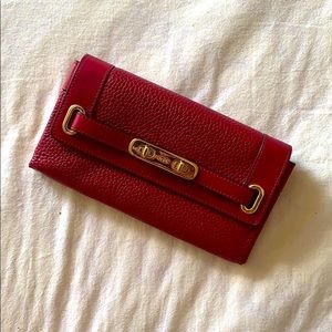 NWOT Red Coach Double Turnlock Wallet